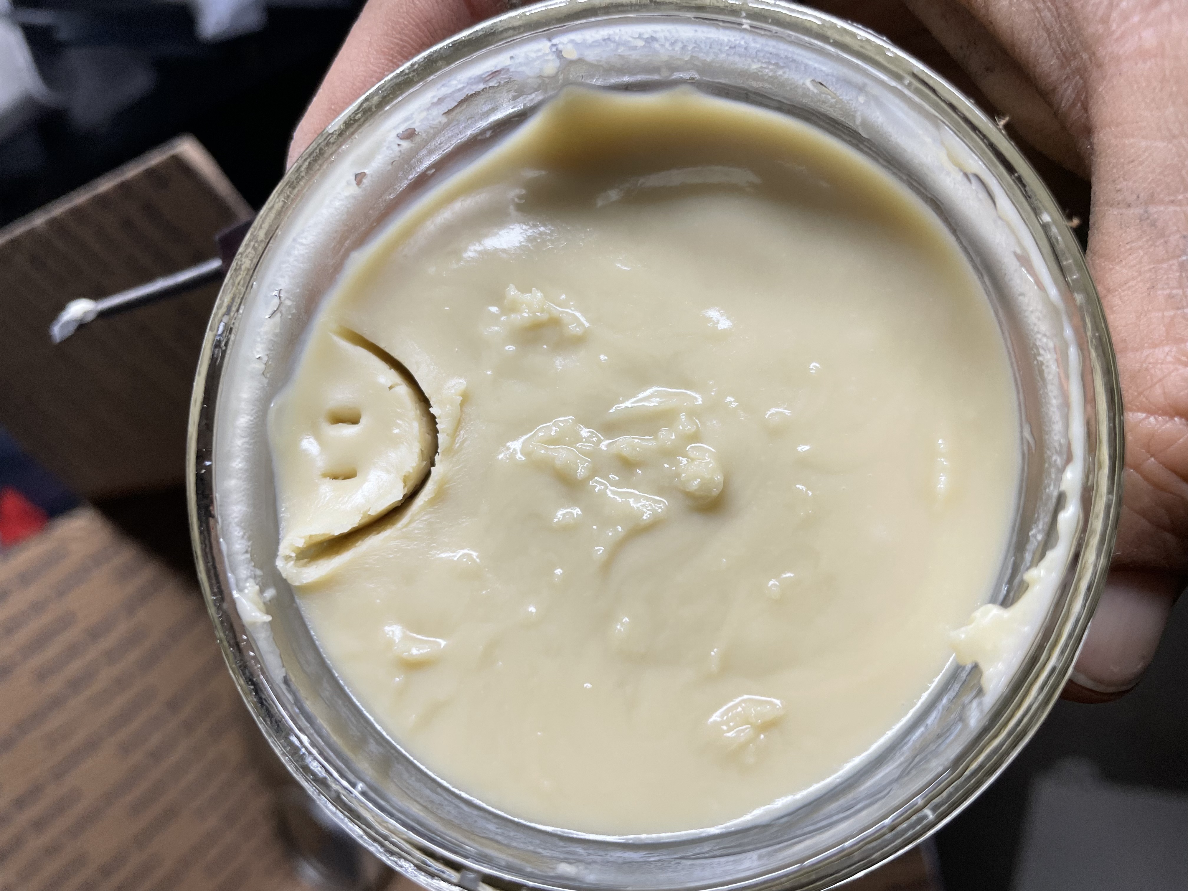Cold cured rosin in a jar